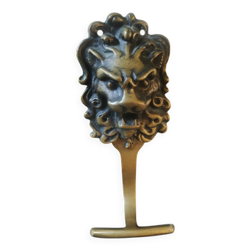 Art Deco Lion Head Wall Coat Rack/Hook. In gilded bronze/19cm