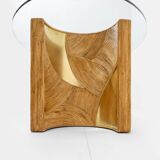 Mid-Century Modern Italian Rattan and Brass Dining Table by Vivai del Sud