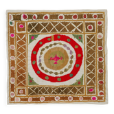 Vintage Turkish hand-knotted rug 124x138 cm