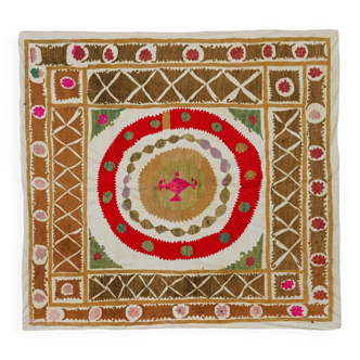 Vintage Turkish hand-knotted rug 124x138 cm