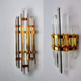 Duo of wall lamps Venini glass from Murano Italy 1970
