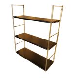 Tomado style black metal string shelf with gold ladder