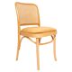 Thonet chair in rattan and yellow velvet wood from the mid-century, Europe, 1960s.