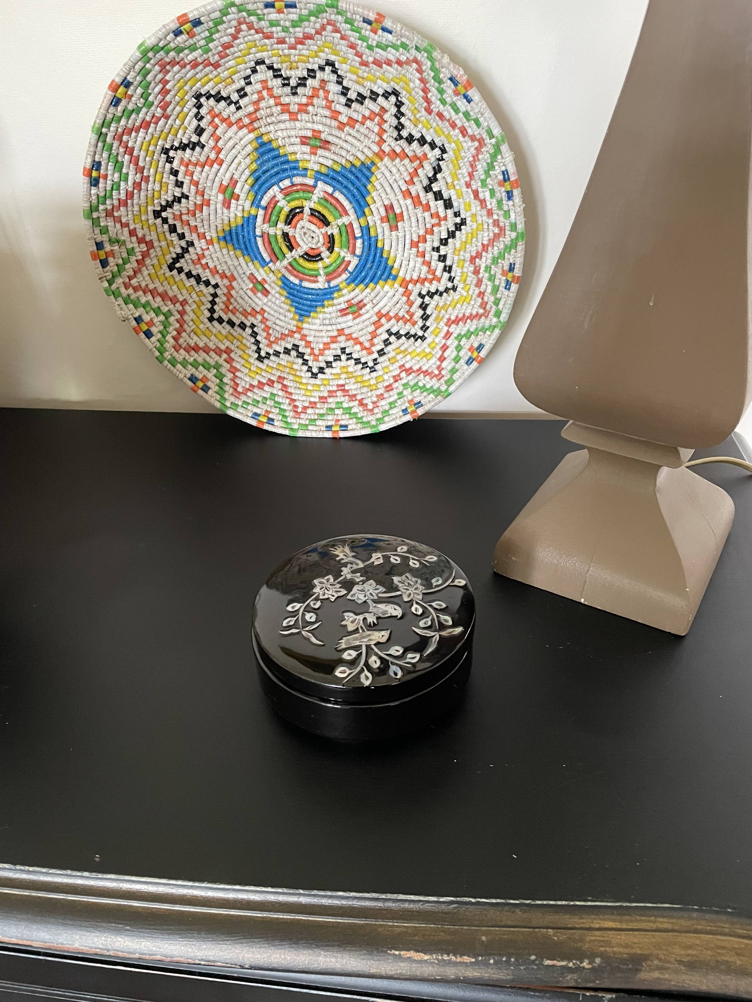 Japanese lacquer and mother-of-pearl jewelry box