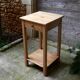 antique tall fir wood side table, a piece of workshop furniture