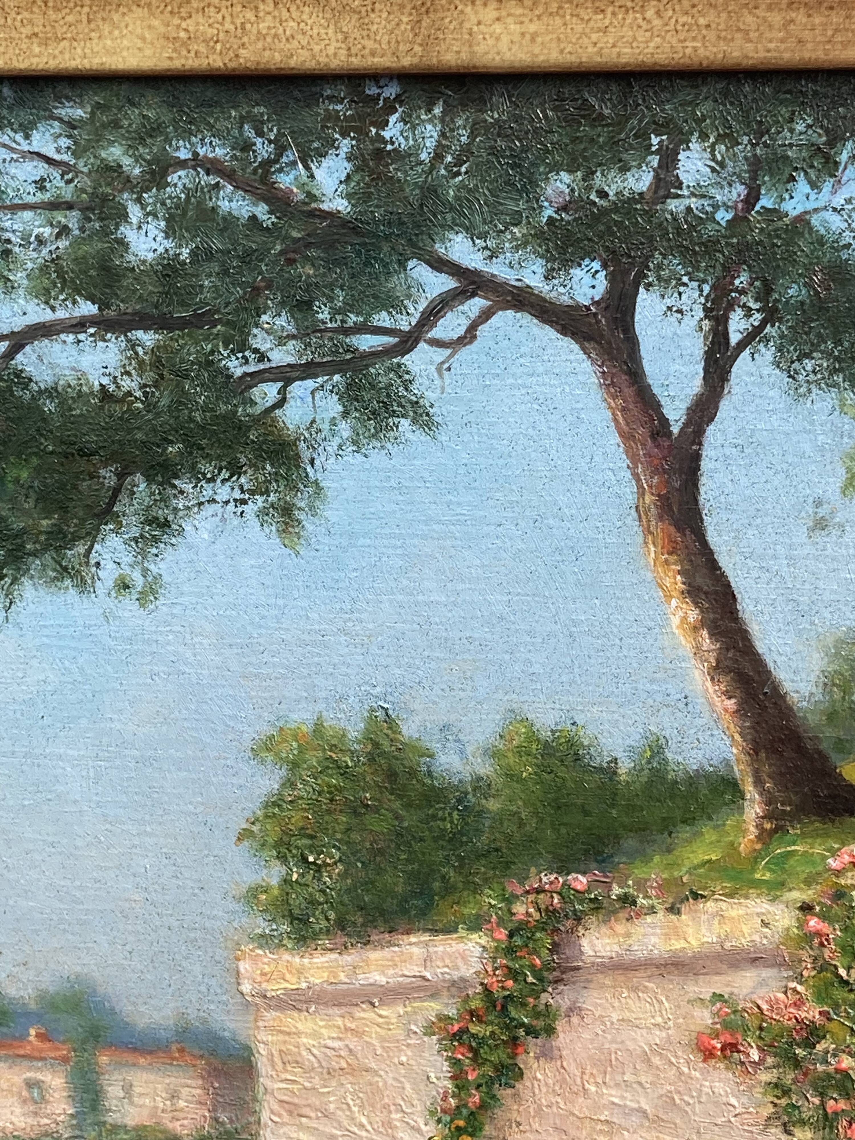 French School of the 20th century, Mediterranean seaside, oil on panel