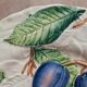 Vintage barbotine plate, plum decoration – relief foliage