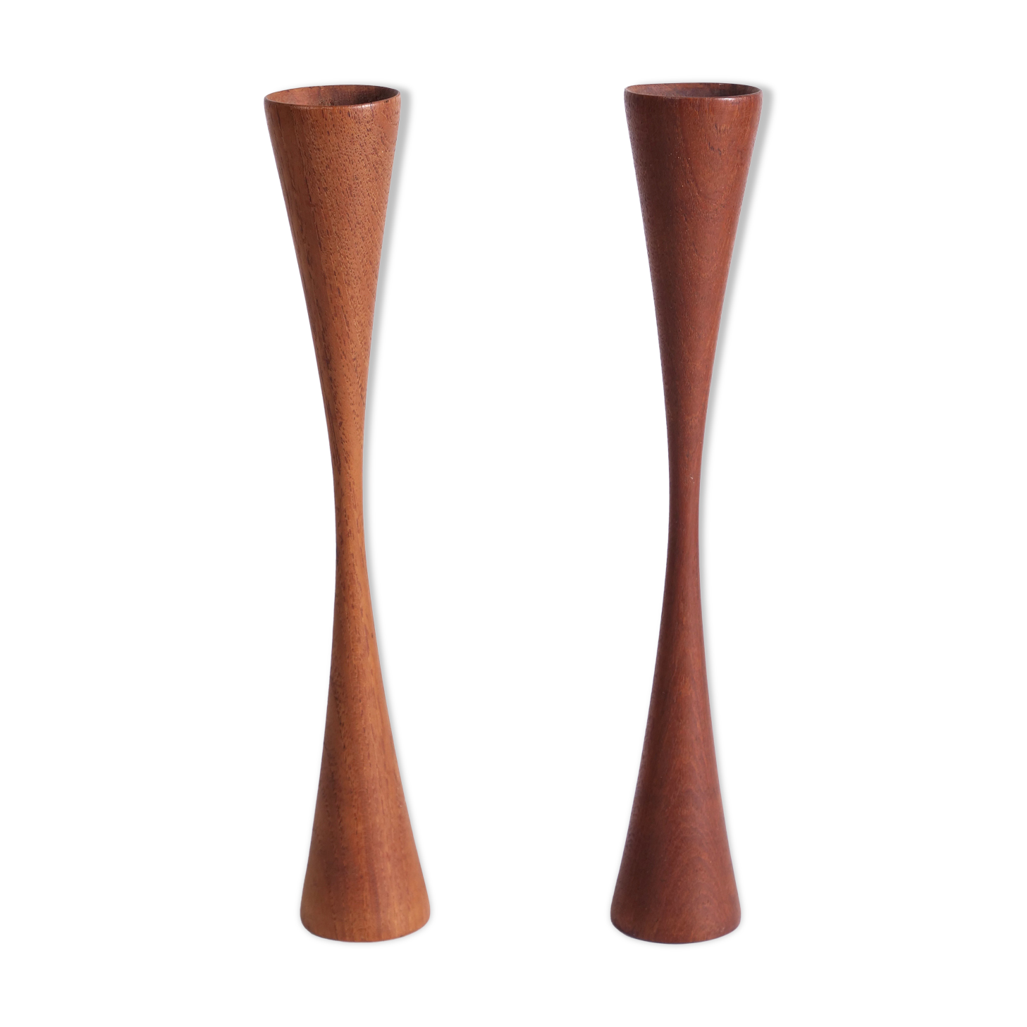 Scandinavian teak candlesticks