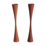 Scandinavian teak candlesticks