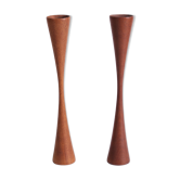 Scandinavian teak candlesticks