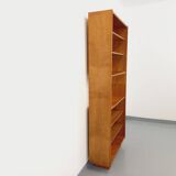 Large vintage oak wood bookcase shelf from the 50s 60s