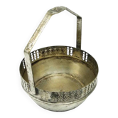 Bol à sucre en forme de panier Art Nouveau, en laiton argenté, Orivit, Allemagne, début du 20e siècle.