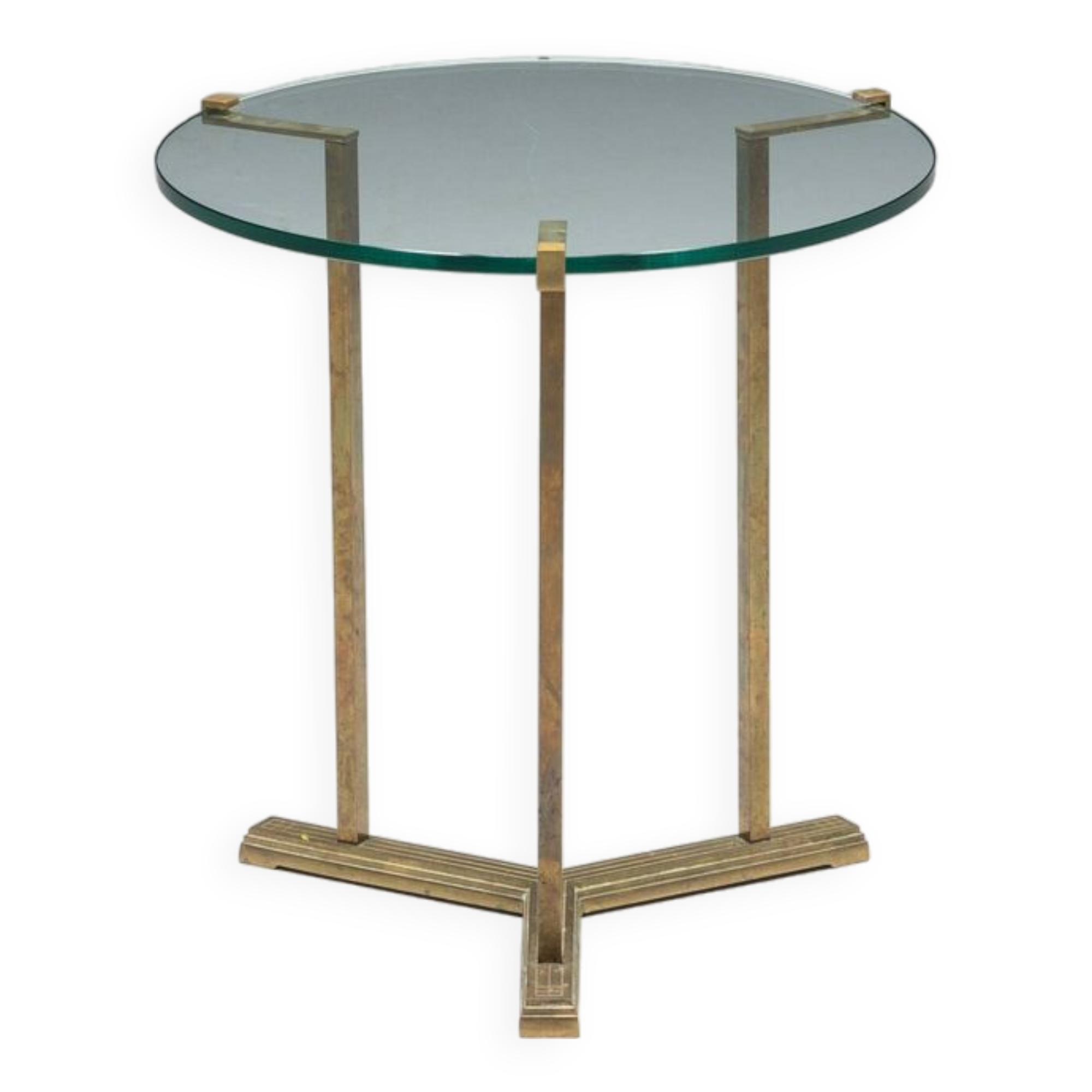 Side Table by Peter Ghyczy in Brass and Glass, Netherlands, 1970s