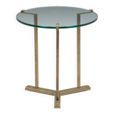 Side Table by Peter Ghyczy in Brass and Glass, Netherlands, 1970s