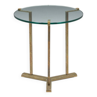 Side Table by Peter Ghyczy in Brass and Glass, Netherlands, 1970s