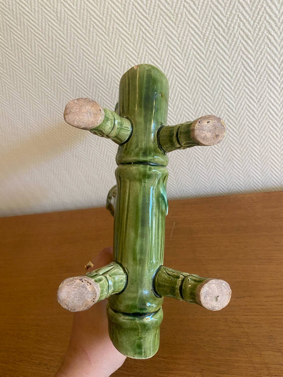 Art Nouveau earthenware vase with bamboo decoration circa 1900