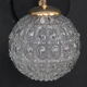 Globe wall light in moulded glass, brass swan collar, circa 1950
