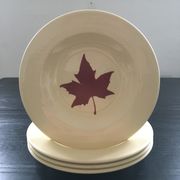 Lot 4 assiettes décor feuille