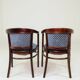 Paire de fauteuils Thonet style Art Déco jacquard restaurés
