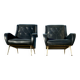 2 vintage faux leather armchairs