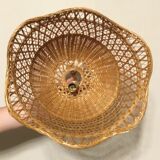 Vintage wicker hanging lamp