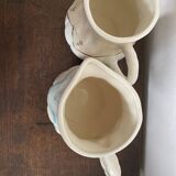 Set of 2 vintage pitchers - 1950 - Barbotine