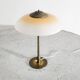 Vintage Danish Mid Century Fog & Mørup Table Lamp in Brass & Glass, 1950s