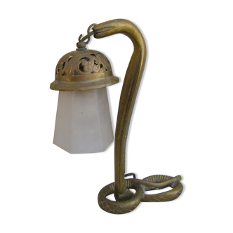 Lampe serpent en bronze orientale