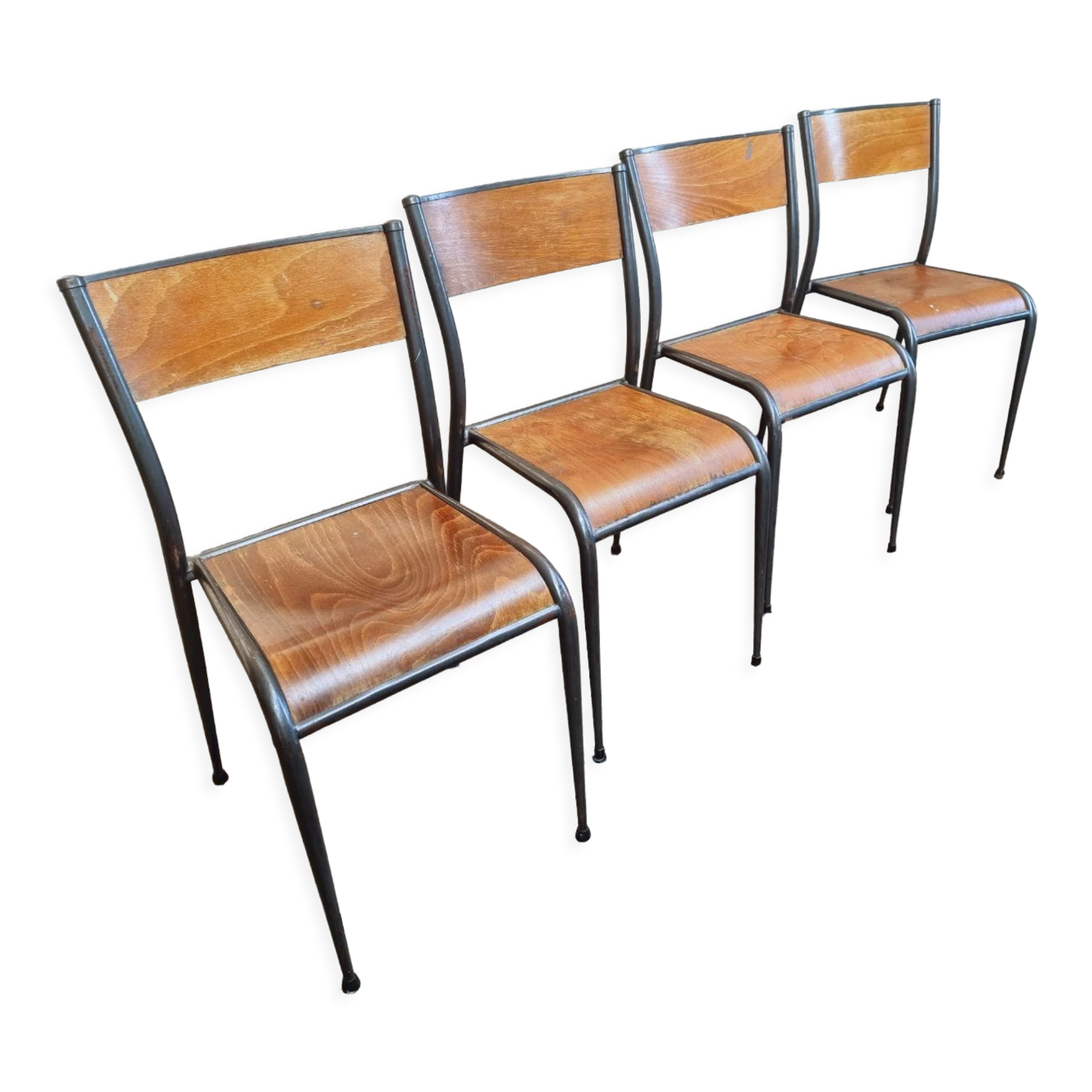 Vintage chairs school chairs 4x Mullca