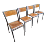 Chaises vintage chaises d’école 4x Mullca