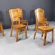 Vintage pine wood dining chairs - 1970s