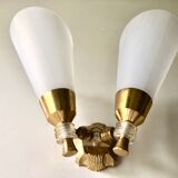 Applique double flambeau plexiglas 1950