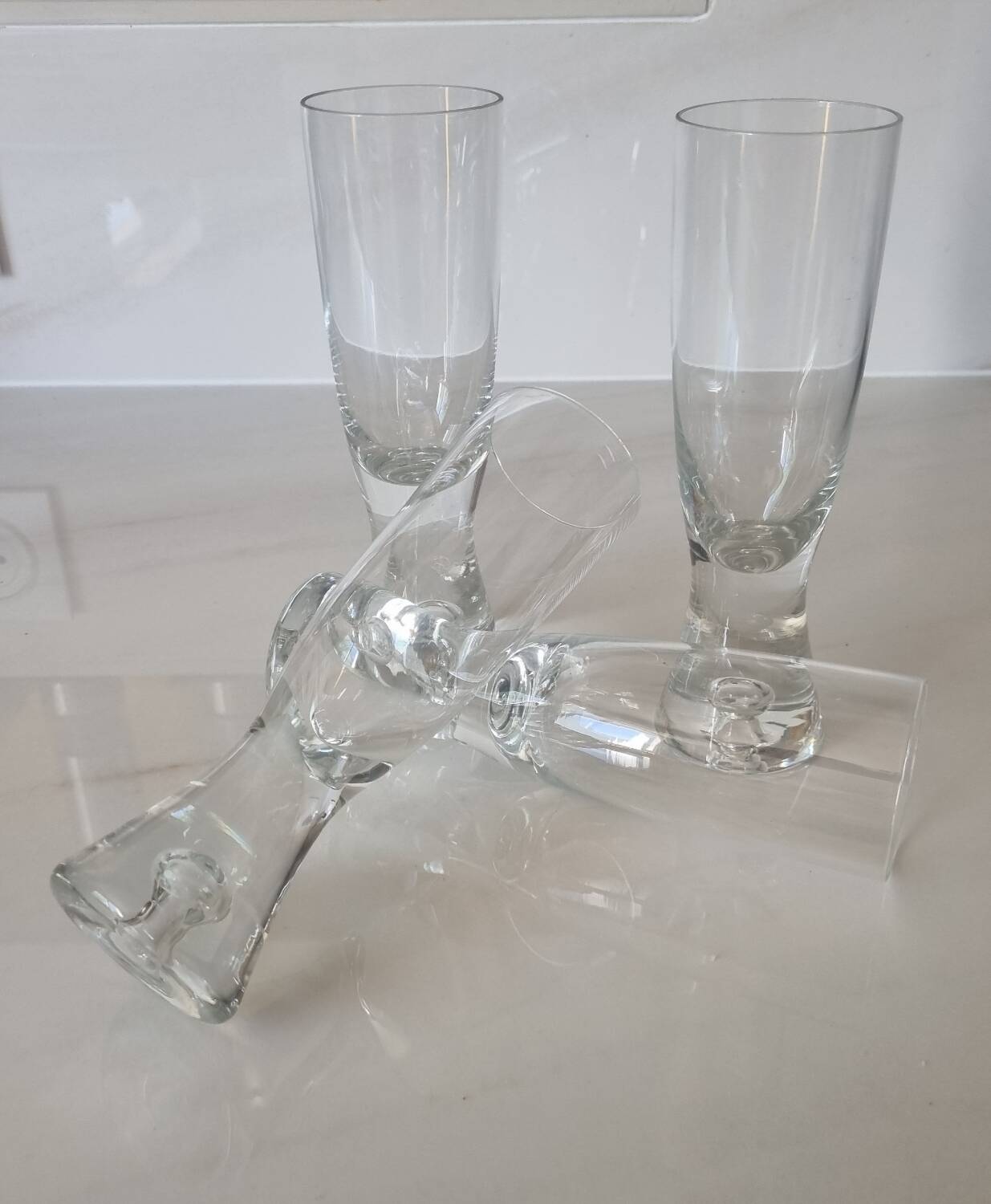 4 flutes by Tapio Wirkkala for Iittala, Finland.