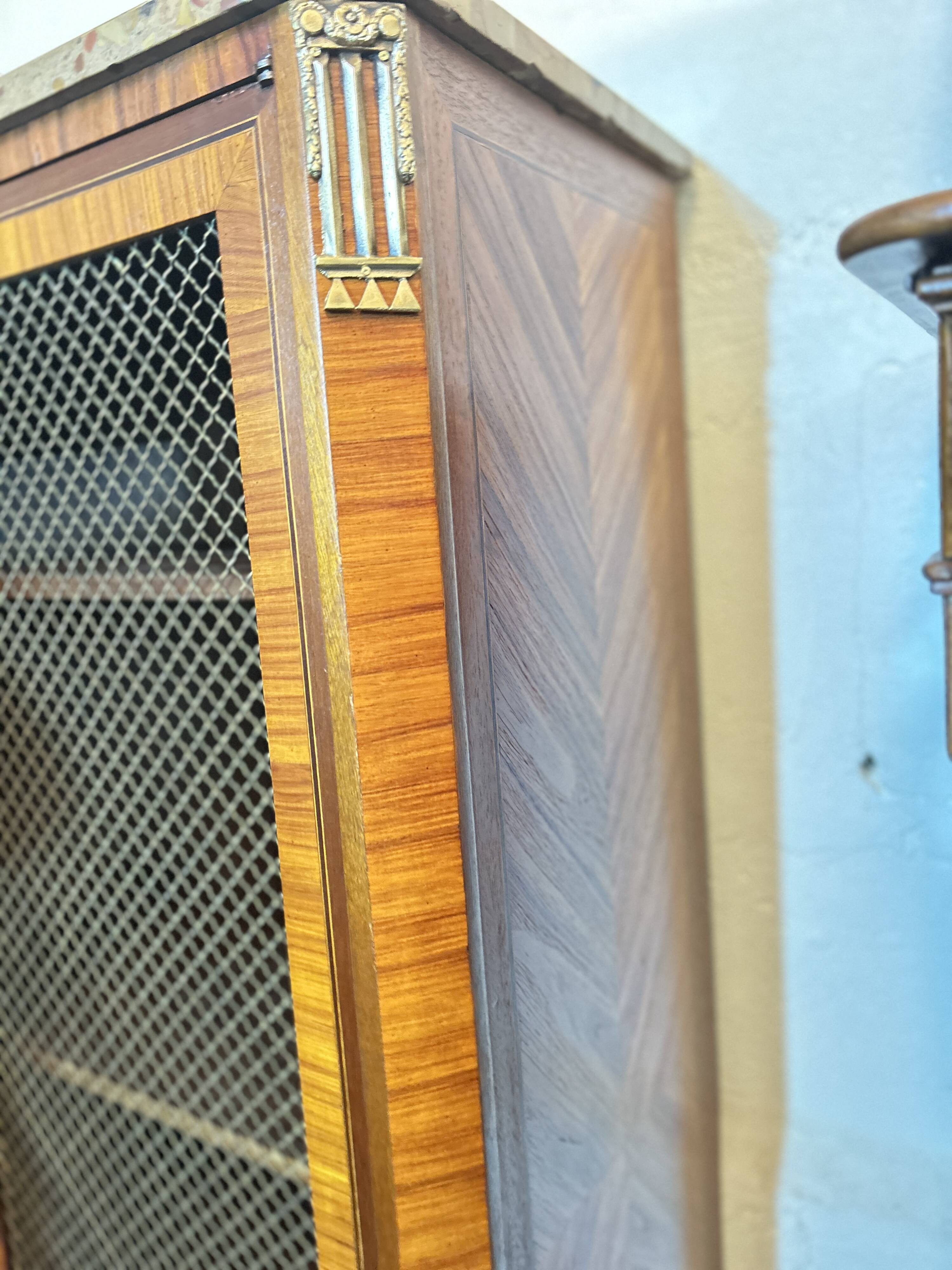 Directoire style display cabinet with two doors