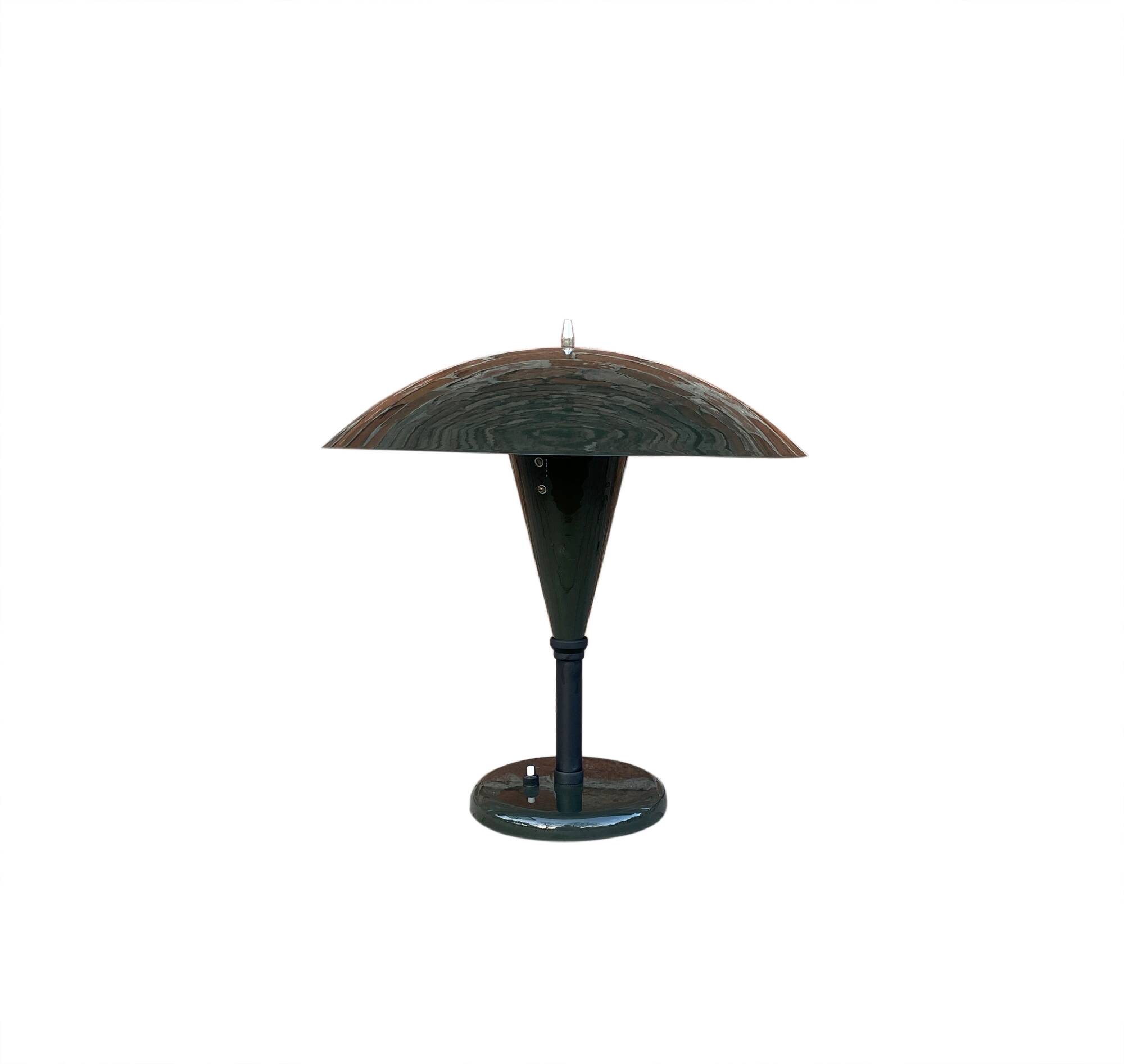 Dark green "Mushroom" office lamp LBd-5, 1960s