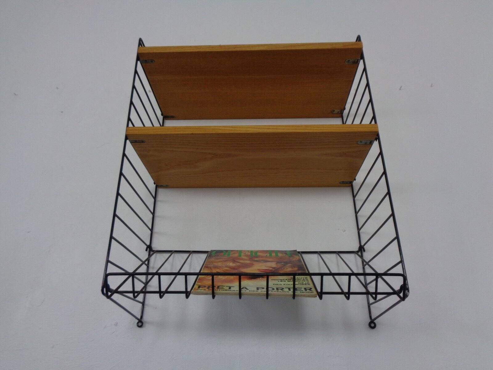 Swedish wall unit in ash and metal by Kajsa & Nils Nisse Strinning for String, 1950s