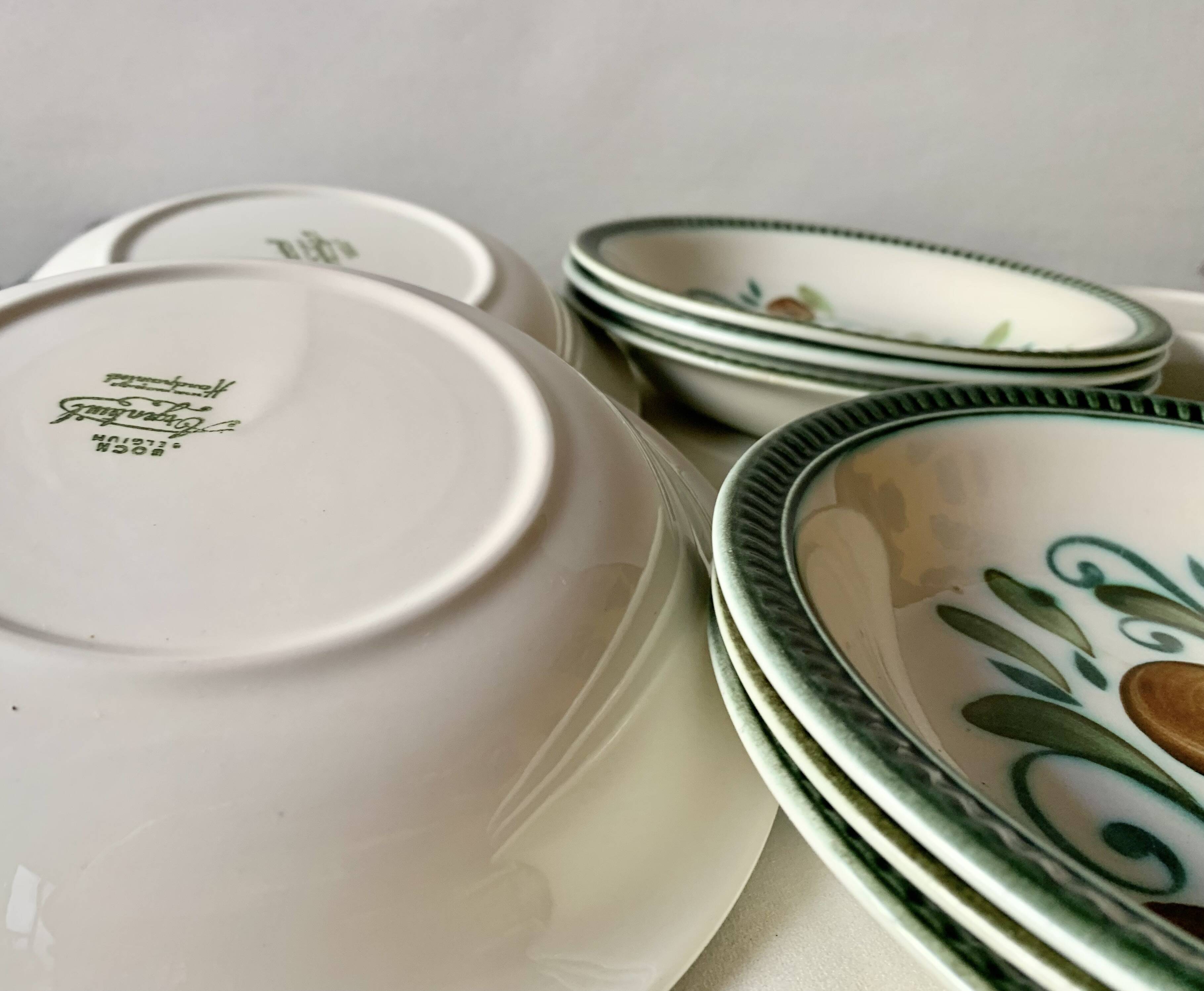 Set of 12 boch la louvière soup plates - argenteuil series