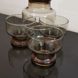 4 vintage 70s smoked glasses