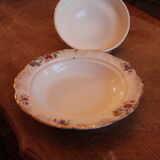 Old ceramic buttermaker, hand-painted floral patterns