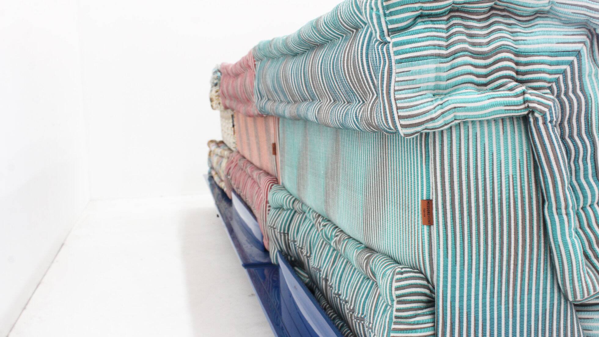 Roche Bobois Mah Jong sofa Missoni design by Hans Hopfer with platform