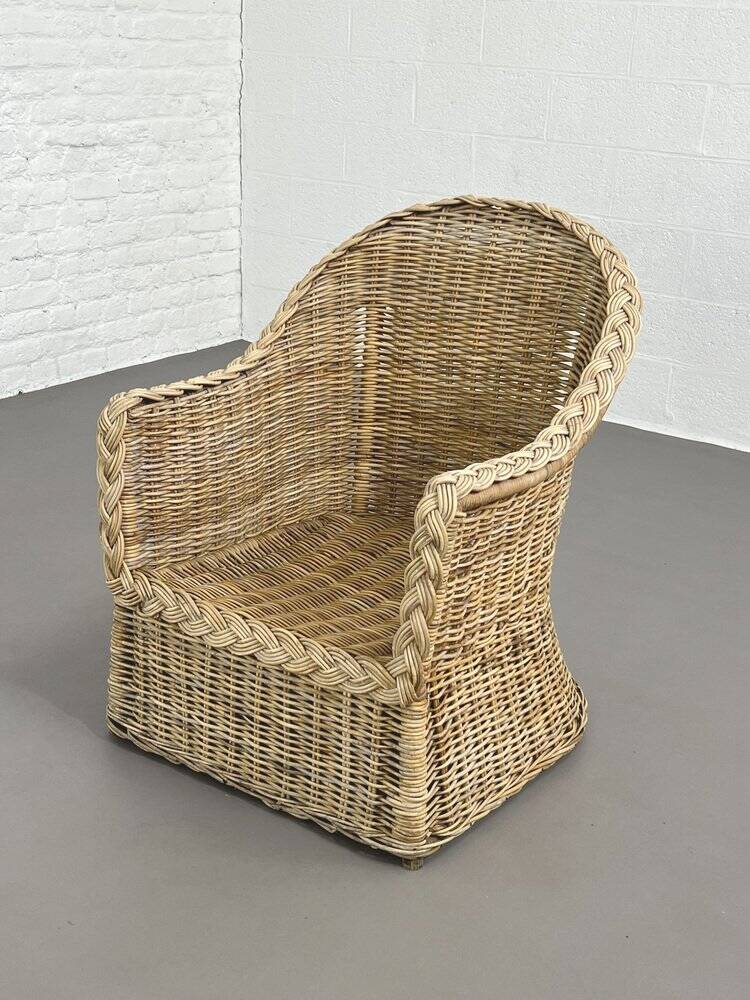 Rattan and wicker convertible chair