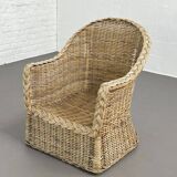 Rattan and wicker convertible chair