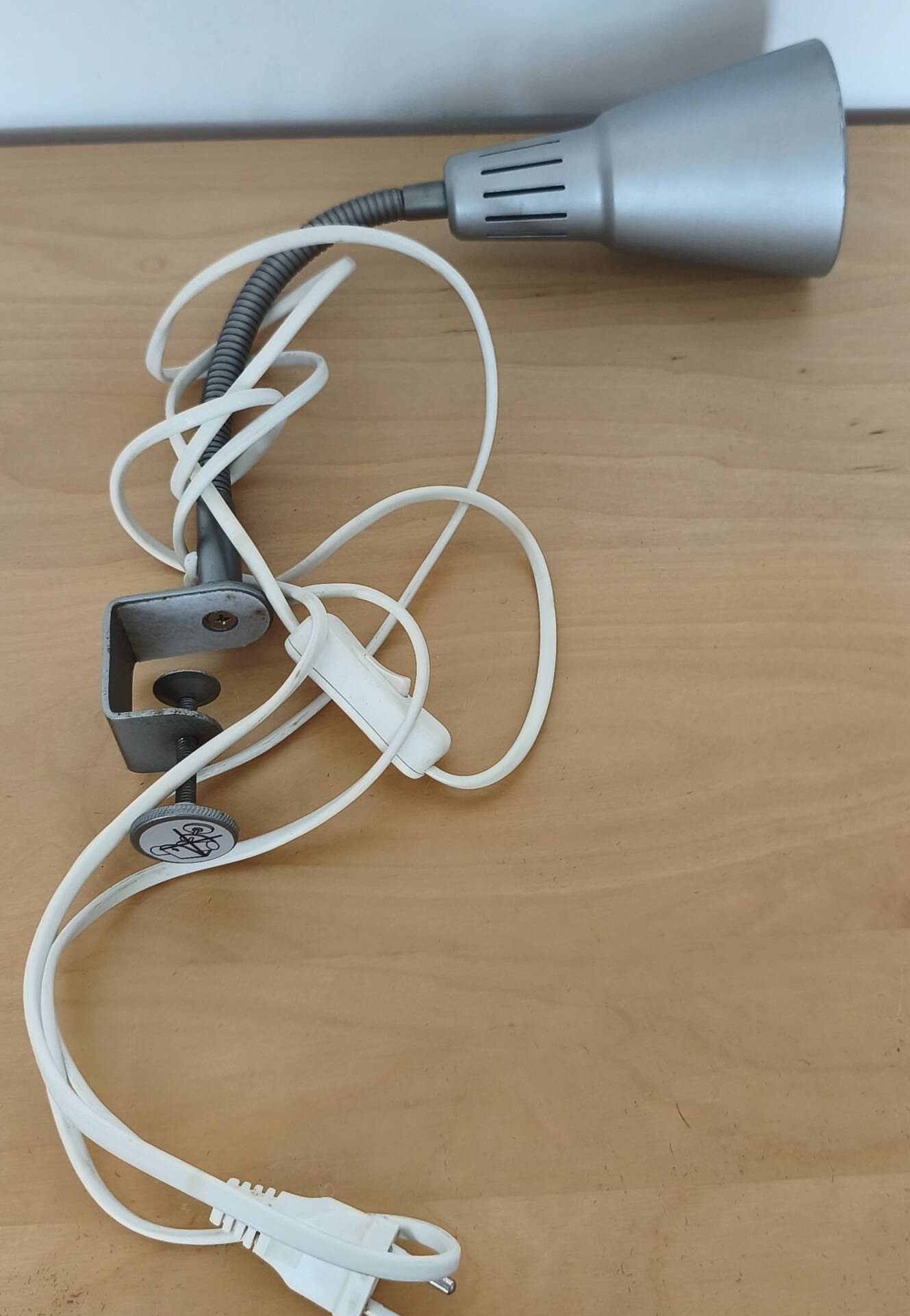 Lampe a pince réglable gris argenté vintage 90's