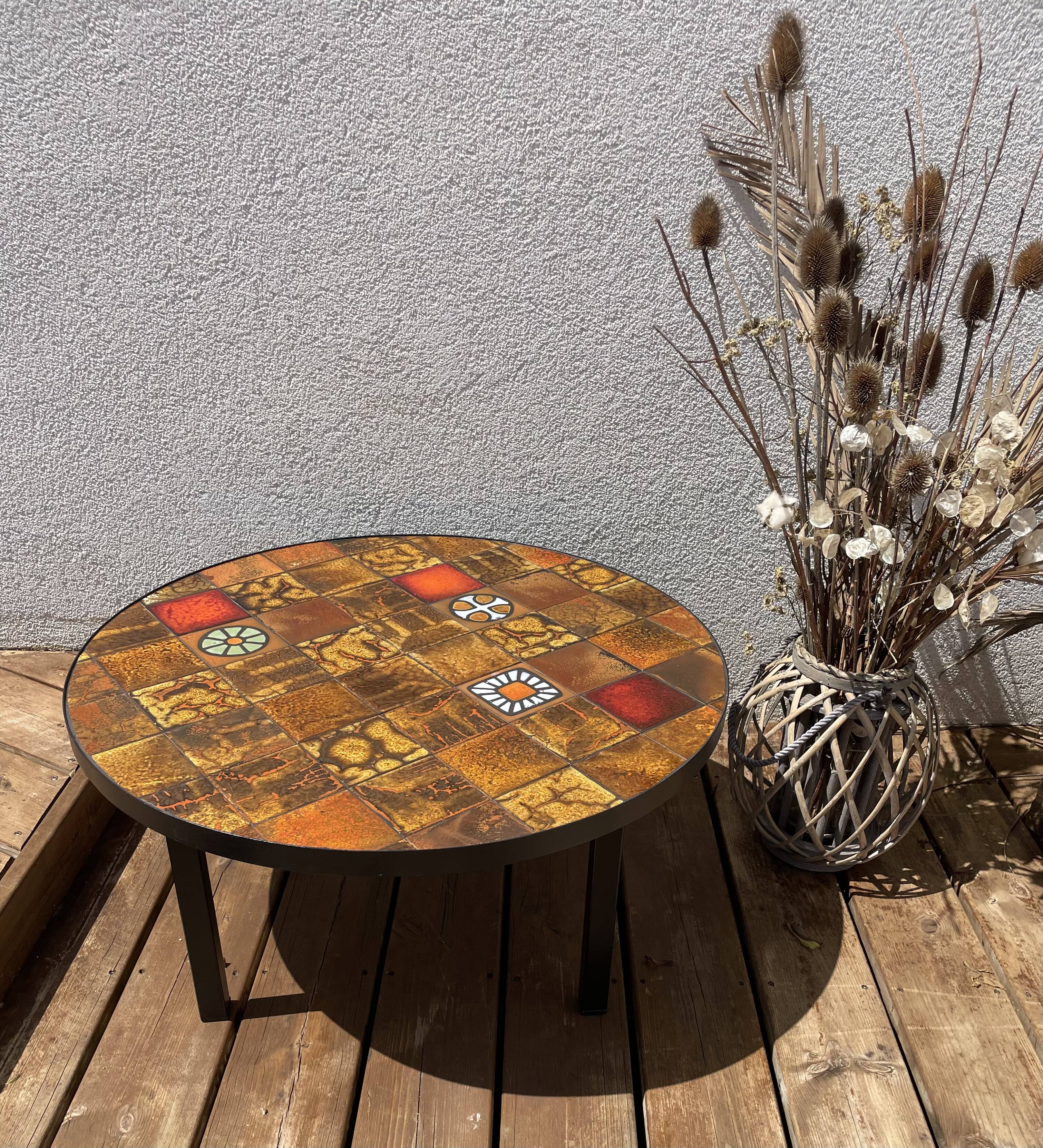 Ceramic coffee table by Jean Gregorieff