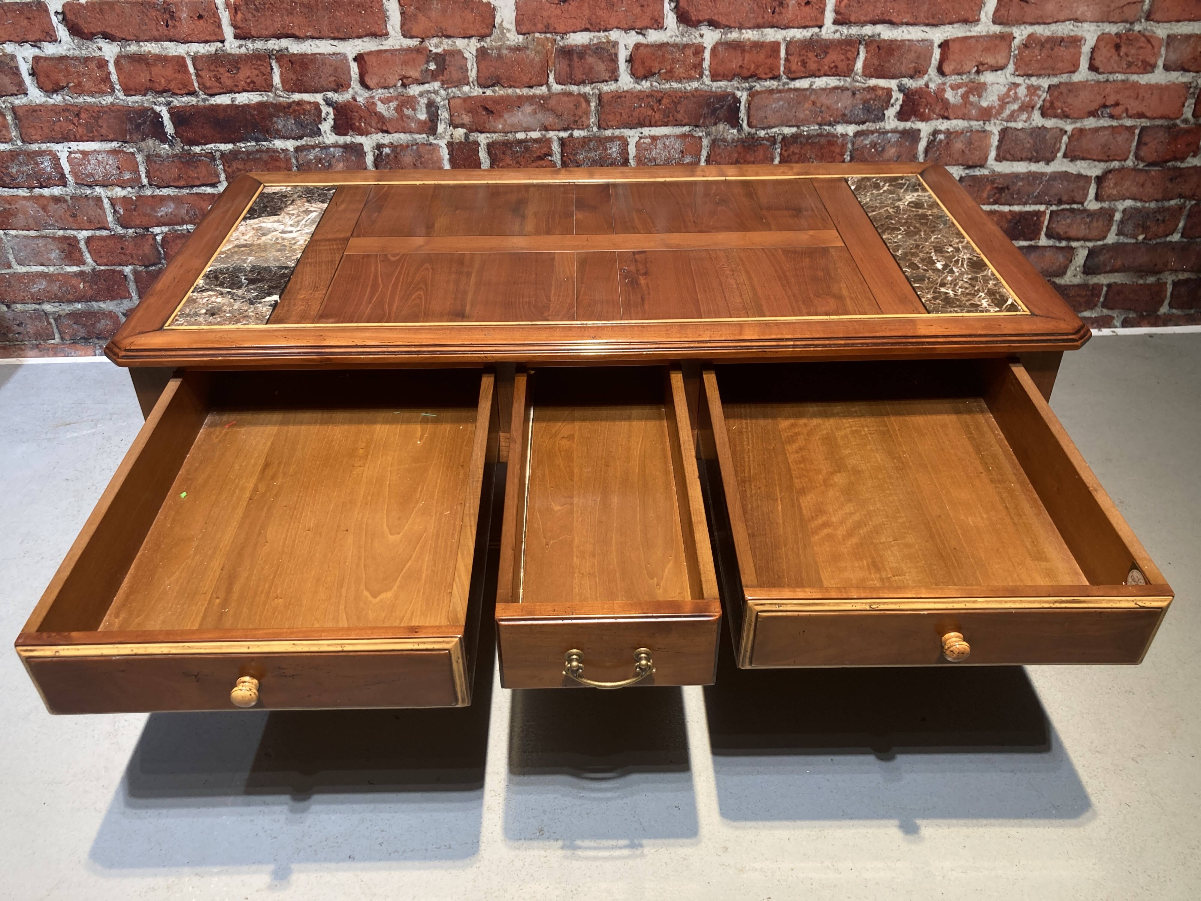 Wood and marble coffee table