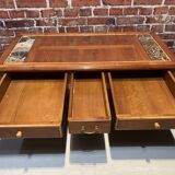 Wood and marble coffee table