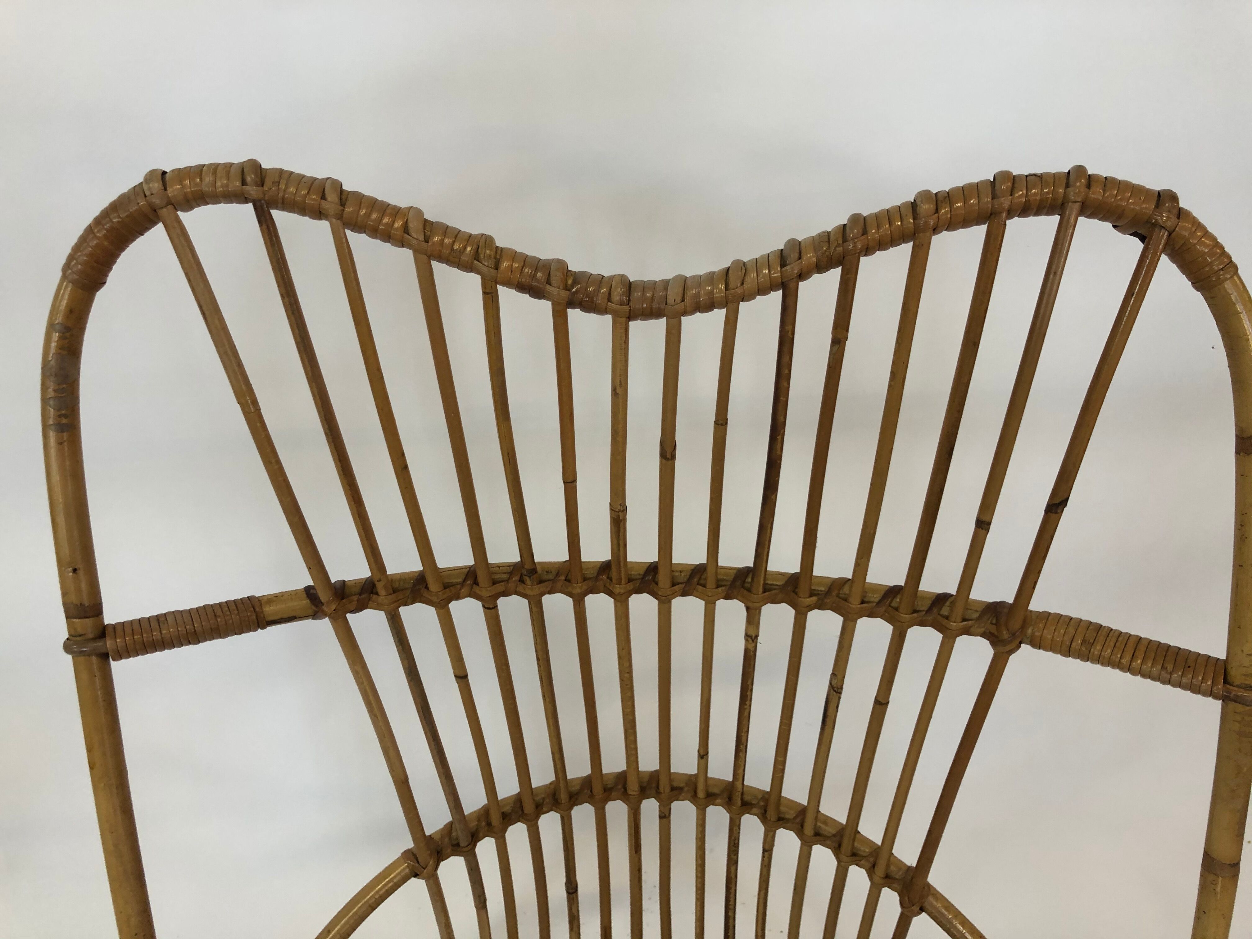 Rohe Noordwolde rattan chair, 1960, Netherlands XL siz