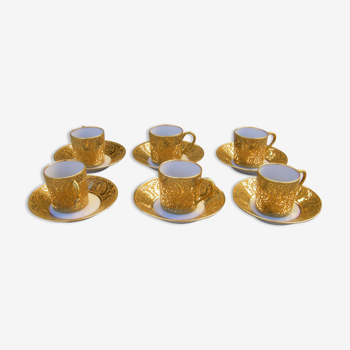 Box of six antique coffee cups by Bernarnaud