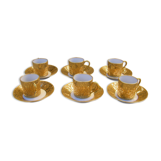 Coffret de six tasses à café ancienne par Bernarnaud