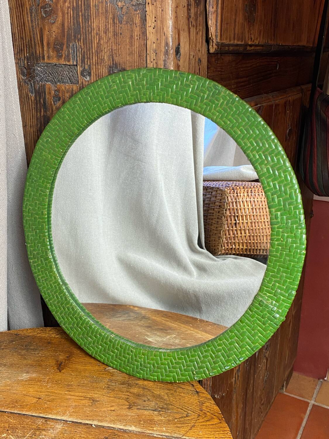 Wicker mirror